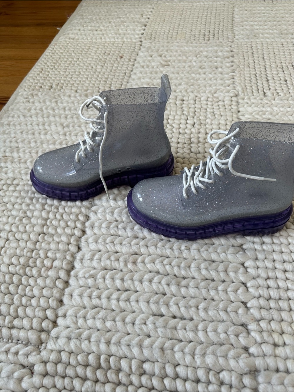 Melissa conturno boots mid boots women purple glitter  - size US 6